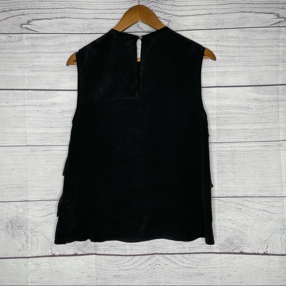Nicole Miller Artelier black silk ruffle tank top - Picture 8 of 12